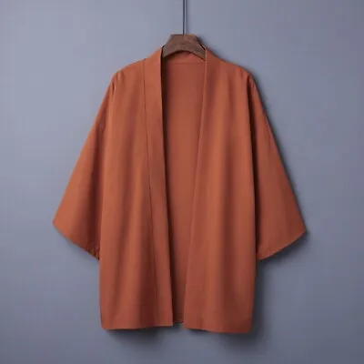£21.41 • Buy Men Japanese Coat Kimono Tops Outwear Jacket Cardigan Yukata Baggy Retro Vintage
