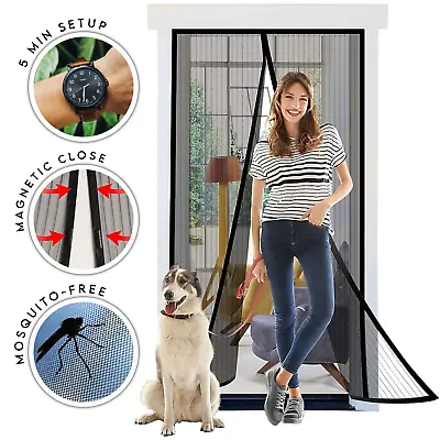 Mosquito Door Net Mesh Screen Bug Pet Patio Hands Free Magnetic Magic Closer • $8.99