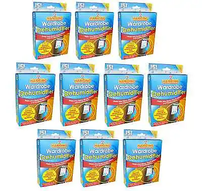 10 X Hanging Wardrobe Dehumidifier Stop Damp Mould Mildew Moisture Condensation • £13.98