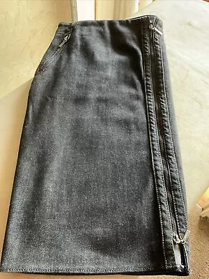 Autograph Denim Skirt Navy Size 16 Full Length Zip Up Front • £4