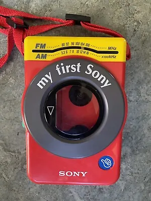 My First Sony Walkman WM-F3030 Cassette Player Portable Red Vintage - For Parts • $19