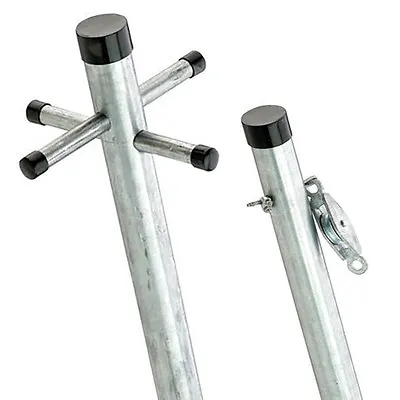 Washing Clothes Posts 2.4m Twin Pack 1x Cleat & Pulley + 1x Standard Galvanised • £64.90