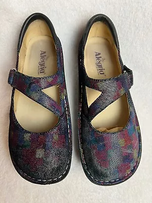 Alegria PG Lite 39 ~ 8 / 8.5 Flats Mary Jane Loafers Nurse Shoes Leather Sparkle • $21.99