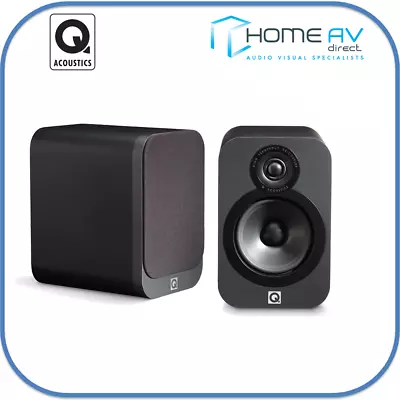 Q Acoustics 3020 Bookshelf Speakers Pair Matte Graphite B Grade • £150