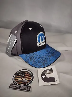 NEW Hat Cap Licensed Mopar M Logo Black Grey Blue Accent 3d Logo Cap P122 • $24.95