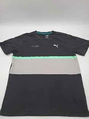 Mercedes-benz Petronas Puma Shirt Mens Large Black Striped Logo..#4017 • $6