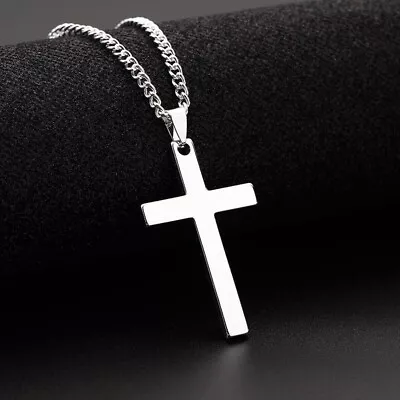 Titanium Cross Mens/Womens Black And With 22 Inch Chain • $8.95