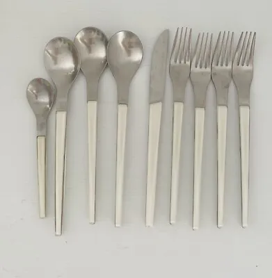 Vintage Maxwell Williams 9 Pce Stainless Steel Cutlery White Spare Pieces Extras • $6.49