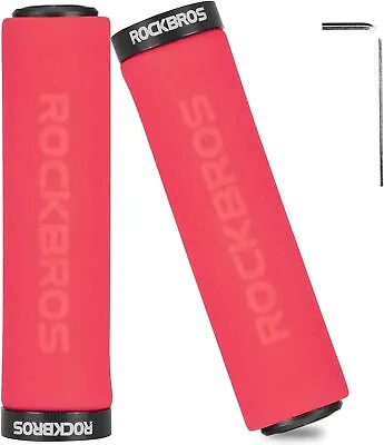 ROCKBROS BMX MTB HandleBar Grips Foam Single Lock On Soft Comfortable Non-Slip • $9.99