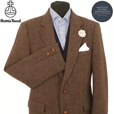 Harris Tweed Jacket Blazer 38R Country Marl Weave Hacking Hunting Sports Brown • $87.09