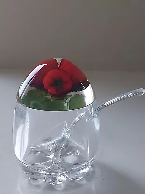 Vintage Lucite Acrylic Jam  Pot Marmalade Preserve Strawberries With Spoon • £14