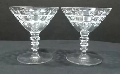 Lot 2 Vintage Tiffin Franciscan Martini Glasses Crystal Cut Glass • $35.97