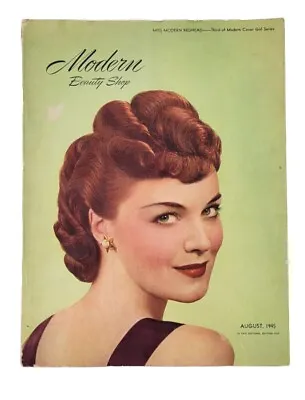 Vintage August 1945 Modern Beauty Shop Magazine Hairstyles Beauty Trends Ads • $59.99