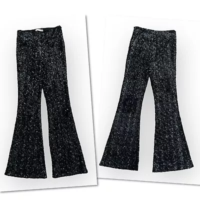 Dorothee Schumacher Shimmering Attraction Black Full Sequin Pant Sz 3 US 6 NEW • $250