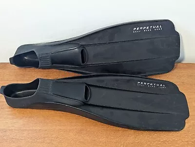 Diving Swimming Fins Perpetual Deep Blue Gear Mens Ft Size 11-13 Flippers Black • $20