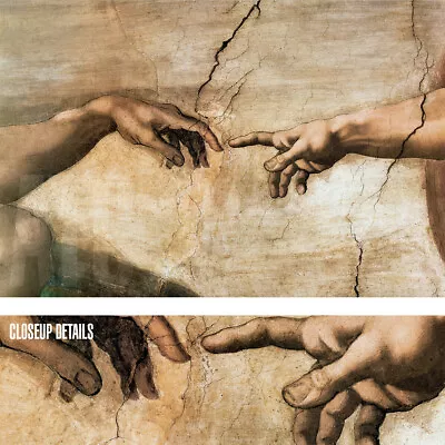 48W X32H  CREATION OF ADAM By MICHELANGELO - SISTINE CHAPEL CHOICES Of CANVAS • $359.92