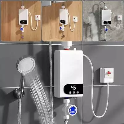 Electric Tankless Hot Water Heater Set Camping Caravan Bathroom Instant Shower • £40.99