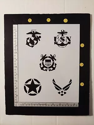 Military Army Air Force Navy Marines Coast Guard 8.5x11  Stencil FREE SHIPPING • $12.93