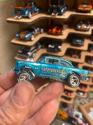 Custom Hot Wheels 55 Chevy Bel Air Gasser Aqua Copperhead • $35