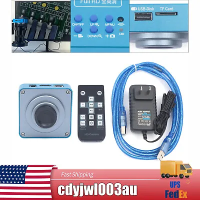 New HD 1080p HDMI Industrial Digital Video Microscope Camera C Mount USB Blue • $76.14