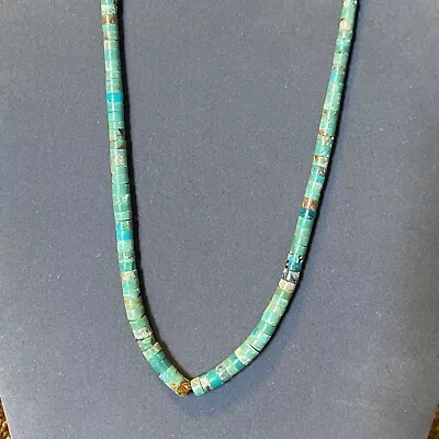 Very Vintage Natural Turquoise Heishi Necklace Native American Southwest • $149