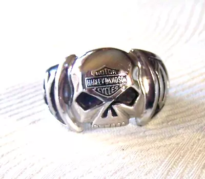 Harley-Davidson Mens Stainless Steel Willie G Skull Ring SZ. 13 / HSR0004 • $59.99