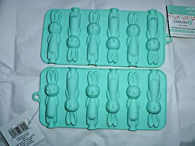 Celebrate It Silicone Mold Bunny Rabbits 6 Cavity X 2-Candy Bake Freeze Decorate • $14.99