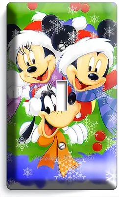 Mickey Minnie Mouse Goofy Christmas New Year Lightswitch Outlet Art Wall Plates • $17.99