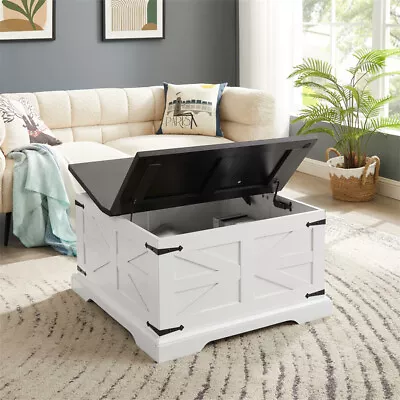 Farmhouse Coffee Table With Large Hidden Storage Compartment For Living Room • $199.99