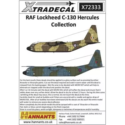 Xtradecal X72333 RAF Lockheed C-130 Hercules Collection 1/72 • £9.95