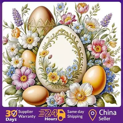 5D DIY Full Round Drill Diamond Painting Easter Egg Flowers Kit Decor 30x30cm ☘️ • £5.63