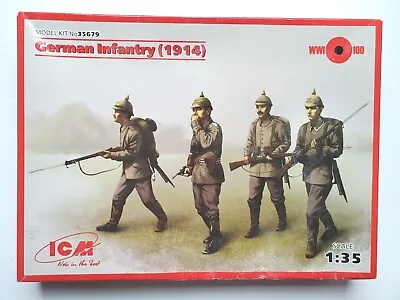 ICM 1:35 German Infantry (1914) WWI Model 4 Figure Kit 35679 • $24.99