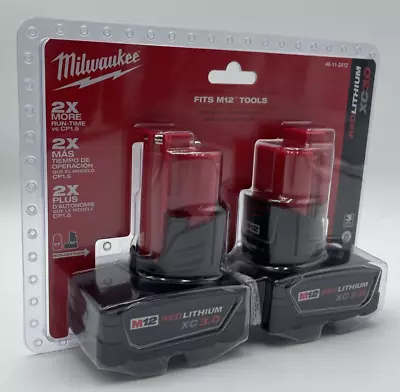 Milwaukee M12 RedLithium XC3.0 Batteries 2-Pack 48-11-2412 - Sealed • $79.99