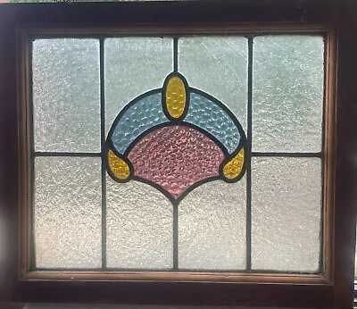 Antique Vintage C1920 English Craftsman Stained Glass Window • $225