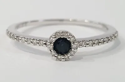 £169.94 • Buy 0.3 Ct 14k Gold Round Blue Sapphire & Diamonds Halo Engagement Ring