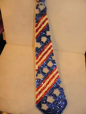 Usa Sequin Neck Tie American Flag Democrat Republican Election Unisex New • $15.95