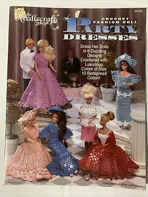 Vtg Crochet Patterns Leaflet PARTY DRESSES For 11”-11.5”Dolls 6*Barbie* • $14.50