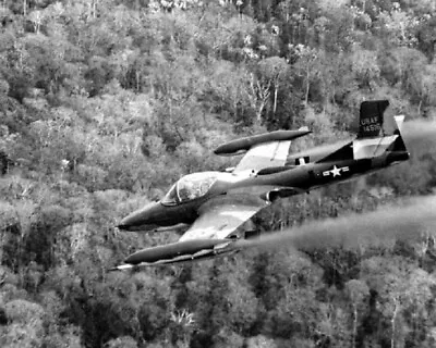 A-37A Dragonfly Firing Rockets 8x10 Vietnam War Photo 141 • $7.43