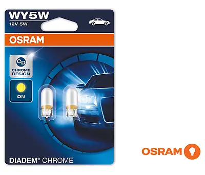£12.50 • Buy OSRAM 2827DC-02B Diadem Chrome WY5W Indicator Signal Bulbs (Twin Pack)