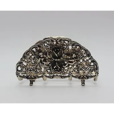 Vintage 835 Silver Repousse Cherubs Floral Napkin Letter Holder • $185