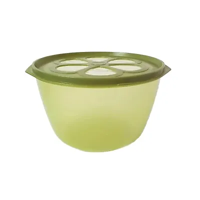 Vintage Avacado Green Daisy Top 12 Cup Rubbermaid Container With Storage Lid  • $19.99