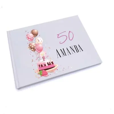 Personalised 50th Birthday Gifts For Her Guest Book GB-86 • £14.99