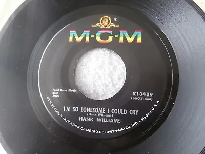 £1.99 • Buy Hank Williams / I'm So Lonesome I Could Cry / You Win Again Usa Press  Ex