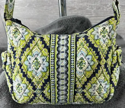 Vera Bradley RETIRED Cambridge Print VTG Crossbody Bag Green Black Blue • $26.97