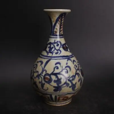 Chinese Ming Blue And White Porcelain Handmade Lotus Pattern Vase 9.1 Inch • $46.99