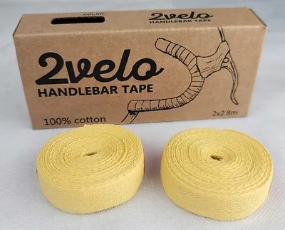 2Velo TOP COTTON Vintage HANDLEBAR TAPE Vintage Pale Yellow • $10.90