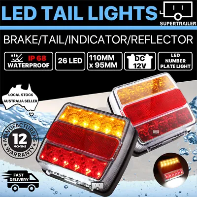 $35.95 • Buy 2X Submersible Trailer Tail Lights 26 LED Stop Tail Lights Kit Boat Truck Lamp  