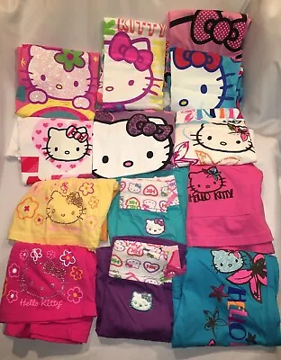 New HELLO KITTY Girls Tee's~Skirts~Shorts~Dresses~Rompers Sizes M~L~XL FREE SHIP • $12.99