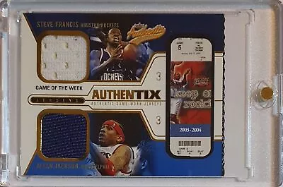 2003 Fleer Authentix Allen Iverson Steve Francis #PATCH Game Worn Dual Jerseys • $75