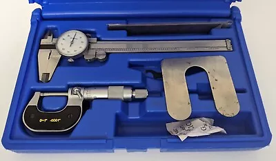 Vintage Mechanical Imperial  Micrometer Caliper And Scale Set In  Box . • $39.75